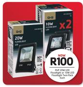 PNP 20W LED Foodlight Or 10W LED Floodlight Twin Pack-Each