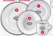 Enamel Look Porcelain Dinner Plate-For 4