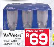 Valvetra Cone Hi-Ball Glasses-6 Pack