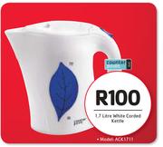 Counter Point 1.7 Litre White Corded Kettle