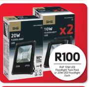 Pnp 10W LED Floodlight Twin Pack Or 20W LED Floodlight-Each