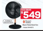 Russell Hobbs Black Metal Desk Fan RHMDF3