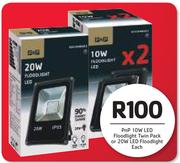 Pnp 10W LED Floodlight Twin Pack Or 20W LED Floodlight-Each