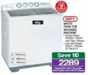 Defy 8kg White Twin Tub Washing Machine DTT161/171
