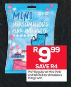 PnP Regular Or Mini Pink And White Marshmallows-150g Each
