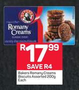 Bakers Romany Creams Biscuits-200g Each