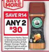 Robertsons Herbs, Spice Or Seasoning-2X100ml