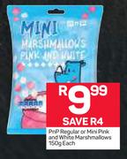 PnP Regular Or Mini Pink And White Marshmallows-150g Each