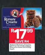 Bakers Romany Creams Biscuits-200g Each