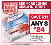 Savlon Hygiene Or Vita-Rich Soap-3X175g