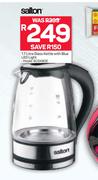 Salton 1.7L Glass Kettle With Blue LED Light SCGK80E