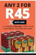 Rhodes 100% Fruit Juice Blend Assorted-2 x 6 x 200ml Per Pack