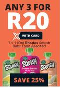 Rhodes Squish Baby Food Assorted-3 x 110ml