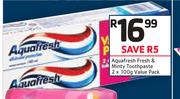Aquafresh & Minty Toothpaste Value pack-2 x 100g