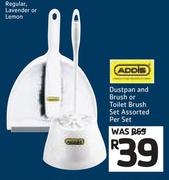 Addis Dustpan & Brush Or Toilet Brush Set Assorted-Per Set