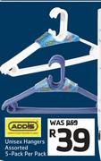 Addis Unisex Hangers Assorted 5 Pack-Per pack