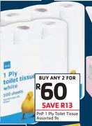PnP 1 Ply Toilet Tissue Assorted-2 x 9s