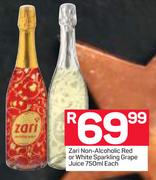 Zari Non-Alcoholic Red Or White Sparkling Grape Juice-750ml Each
