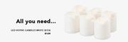 LED Votive Candles White Set 6