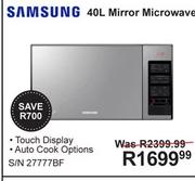 Samsung 40L Mirror Microwave S/N 27777BF