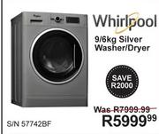 Whirlpool 9/6kg Silver Washer/ Dryer S/N 57742BF