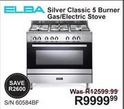 Elba Silver Classic 5 Burner Gas/ Electric Stove S/N 60584BF
