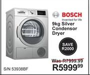 Bosch 9kg Silver Condensor Dryer S/N 53938BF
