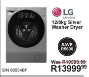 LG 12/8kg Silver Washer Dryer S/N 66554BF