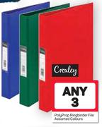 Polyprop Ringbinder File (Assorted Colours)-For Any 3