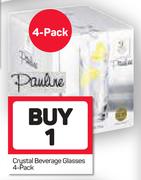 Crystal Beverage Glasses-4's Per Pack