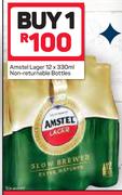 Amstel Lager Non-Returnable Bottles-12X330ml