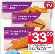 PnP Crumbed Chicken Burgers, Cutlets, Nuggets Or Sticks-400g Each
