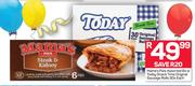 Mama's Pies 6's Or Today Snack Time Original Sausage Rolls 30's Each