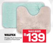 Waltex Shaggy Plush Assorted Colours-2 Pack Each