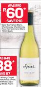 Spier Sauvignon Blanc, Chardonnay, Chardonnay Pinot Noir Or Chenin Blanc-750ml Each