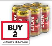 Lion Lager Cans-2 x 6 x 500ml