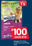 Waggies Dry Dog Food-6/8kg Each