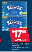 Kleenex Facial Tissues-2x90s/8 x 10s/90s-Per Pack
