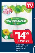 Twinsaver 2 Ply Roller Towels 2s-Each
