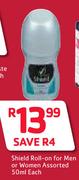 Shield Roll-On For Men Or Women-50ml Each