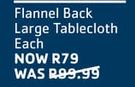 Flannel Back Large Tablecloth-Each