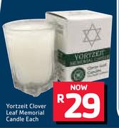 Yortzeit Clover Leaf Memorial Candle-Each