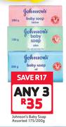 Johnsons Baby Soap Assorted-3 x 175/200g
