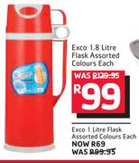 Exco 1.8Ltr Flask In Assorted Colours-Each