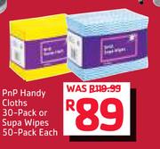 PnP Handy Cloths 30-Pack Or Supa Wipes 50-Pack-Each