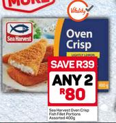 Sea Harvest Oven Crisp Fish Fillet Portions Assorted-2 x 400g