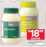 Pnp Mayonnaise Or Reduced Oil Salad Cream 750/790g-Each