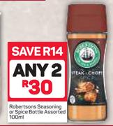 Robertsons Seasoning Or Spice Bottle Assorted-2 x 100ml