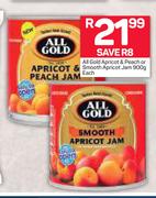 All Gold Apricot & Peach Or Smooth Apricot Jam-900g Each