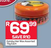 Gatsby Hair Wax Assorted-75g Each